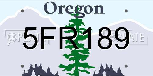 5FR189 Oregon License Plate