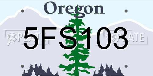 5FS103 Oregon License Plate