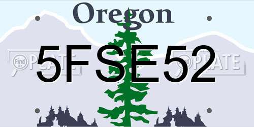 5FSE52 Oregon License Plate
