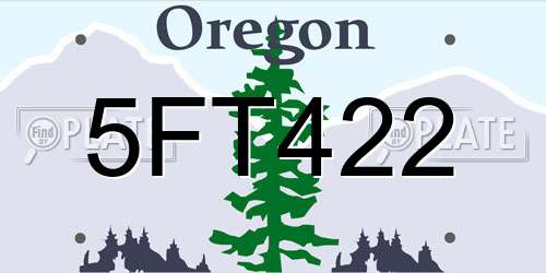5FT422 Oregon License Plate