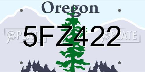 5FZ422 Oregon License Plate