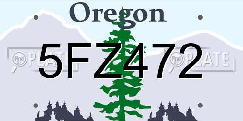 5FZ472 Oregon License Plate