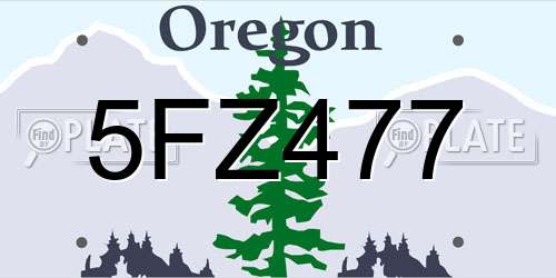 5FZ477 Oregon License Plate