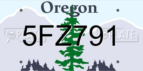 5FZ791 Oregon License Plate