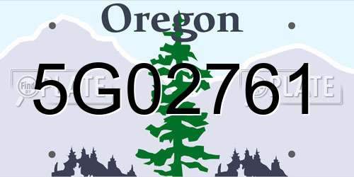 5G02761 Oregon License Plate