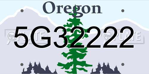 5G32222 Oregon License Plate