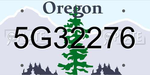 5G32276 Oregon License Plate