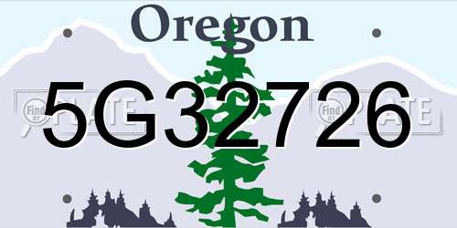 5G32726 Oregon License Plate