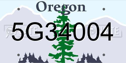 5G34004 Oregon License Plate