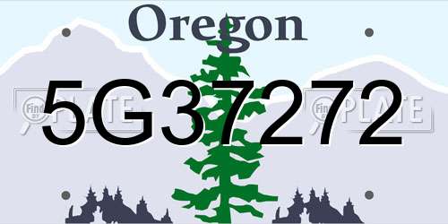 5G37272 Oregon License Plate