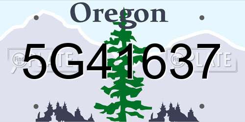 5G41637 Oregon License Plate