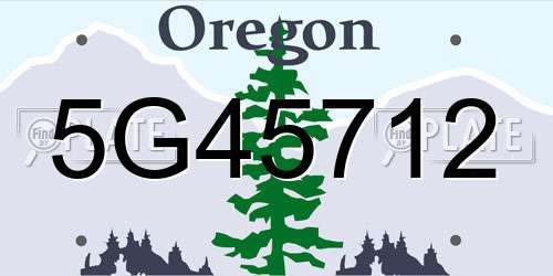 5G45712 Oregon License Plate