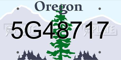 5G48717 Oregon License Plate