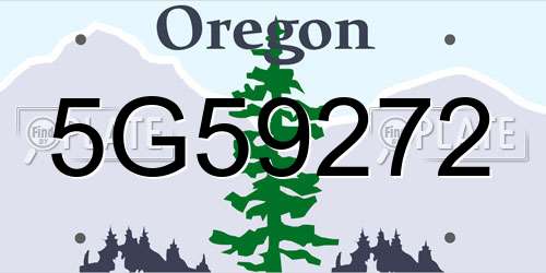 5G59272 Oregon License Plate