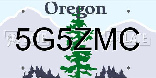 5G5ZMC Oregon License Plate
