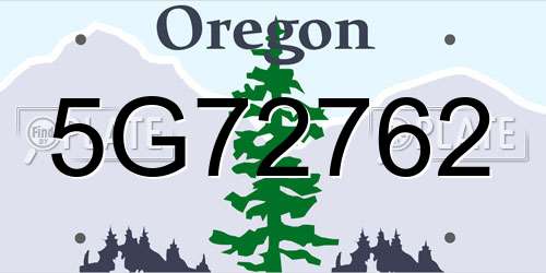 5G72762 Oregon License Plate