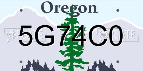 5G74C0 Oregon License Plate