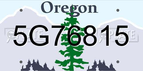 5G76815 Oregon License Plate