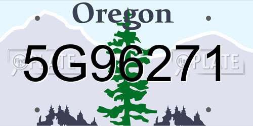 5G96271 Oregon License Plate
