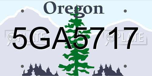5GA5717 Oregon License Plate