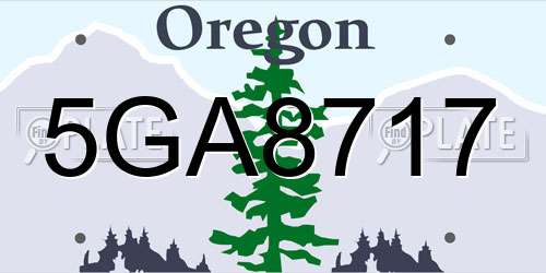 5GA8717 Oregon License Plate