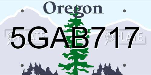 5GAB717 Oregon License Plate