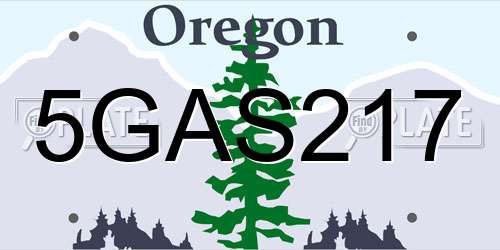 5GAS217 Oregon License Plate