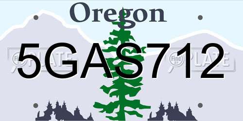 5GAS712 Oregon License Plate