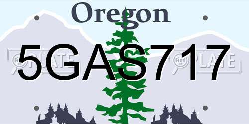 5GAS717 Oregon License Plate