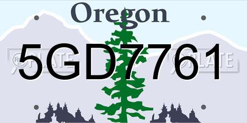 5GD7761 Oregon License Plate