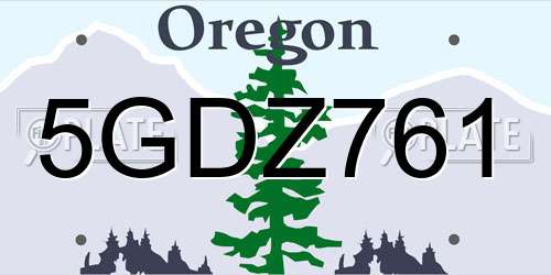 5GDZ761 Oregon License Plate