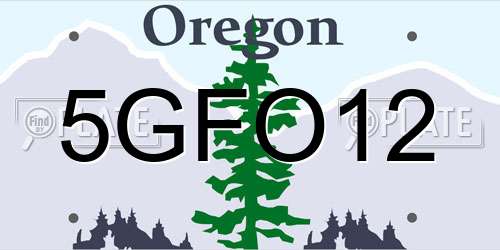 5GFO12 Oregon License Plate