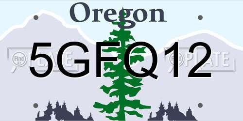 5GFQ12 Oregon License Plate