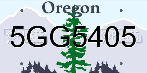 5GG5405 Oregon License Plate