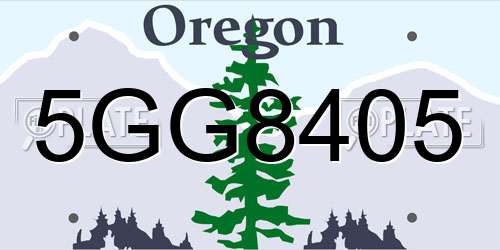 5GG8405 Oregon License Plate
