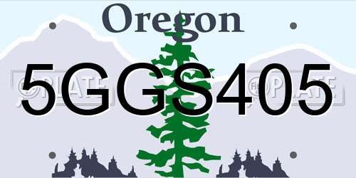 5GGS405 Oregon License Plate