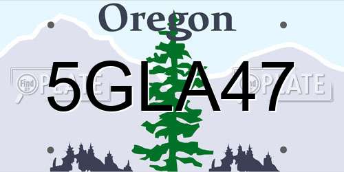 5GLA47 Oregon License Plate