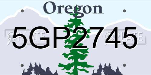 5GP2745 Oregon License Plate