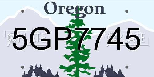 5GP7745 Oregon License Plate