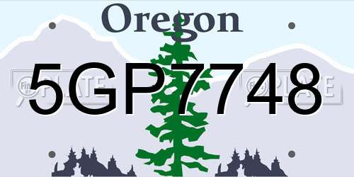 5GP7748 Oregon License Plate