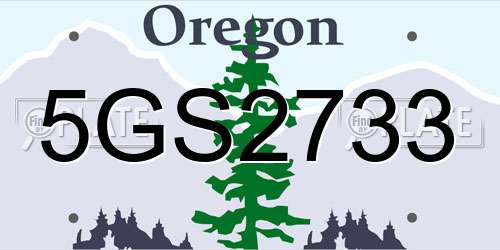 5GS2733 Oregon License Plate