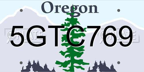 5GTC769 Oregon License Plate