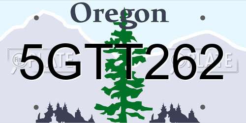 5GTT262 Oregon License Plate