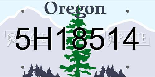 5H18514 Oregon License Plate
