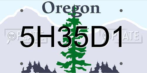 5H35D1 Oregon License Plate