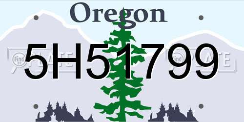 5H51799 Oregon License Plate