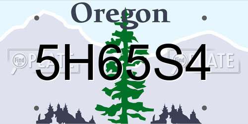 5H65S4 Oregon License Plate