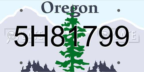 5H81799 Oregon License Plate