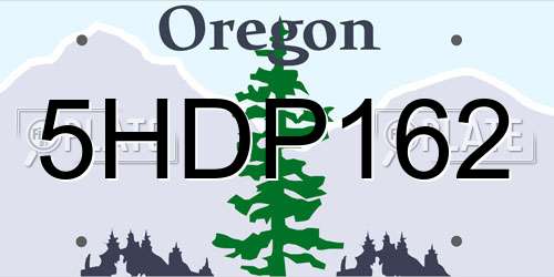 5HDP162 Oregon License Plate