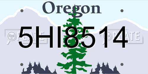 5HI8514 Oregon License Plate
